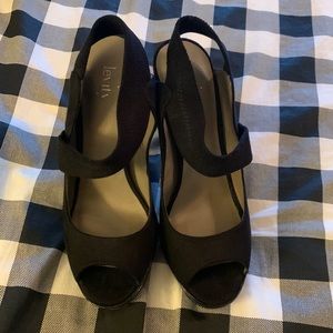 Black heels worn once